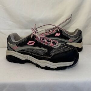 Skechers‎ Bisco Steel Toes Work Shoes Sneakers 76601 SIZE 6 EUC